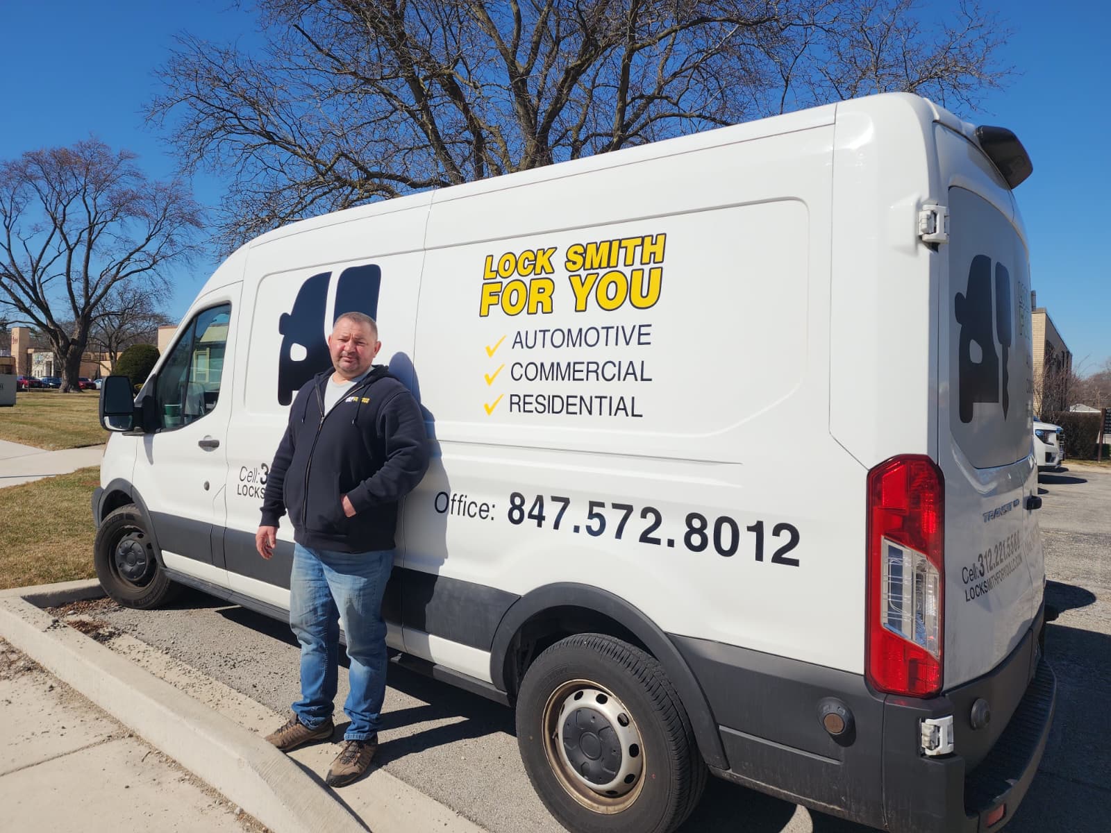 Locksmith For You LLC service van providing emergency locksmith services in Wheeling, IL 60090.